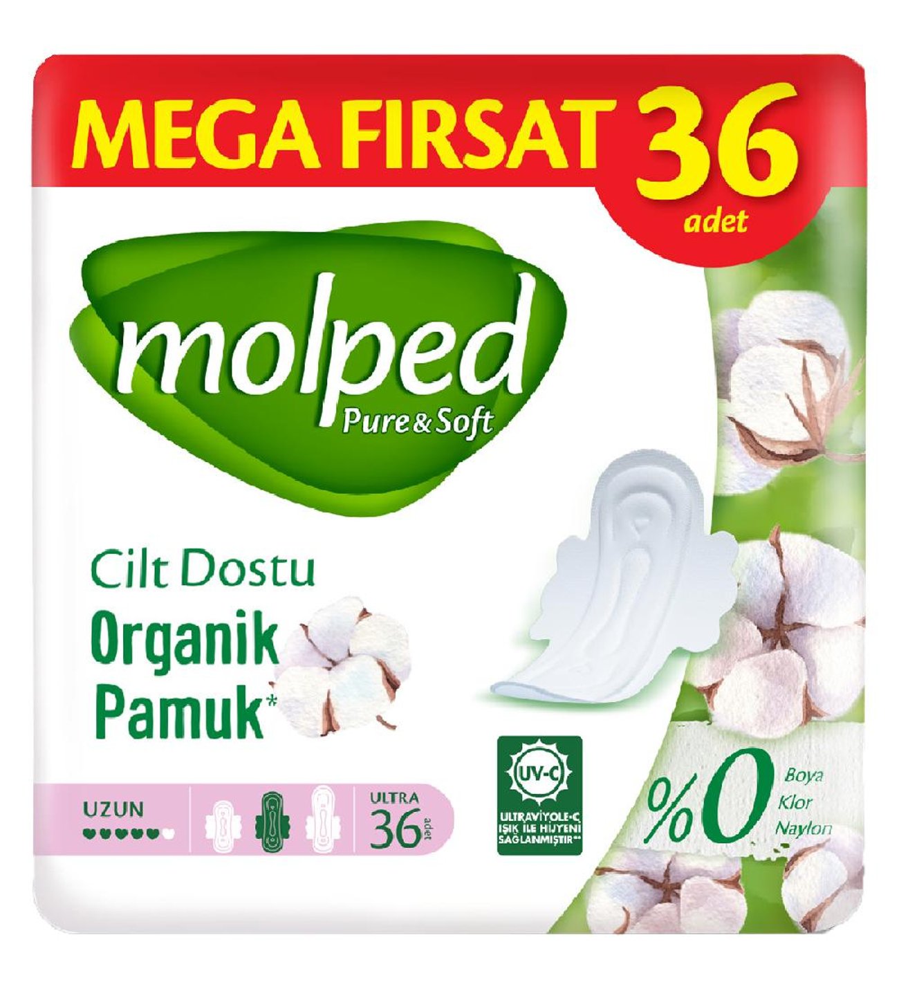 Molped Pure Soft Mega Fırsat Uzun Ultra 36 lı